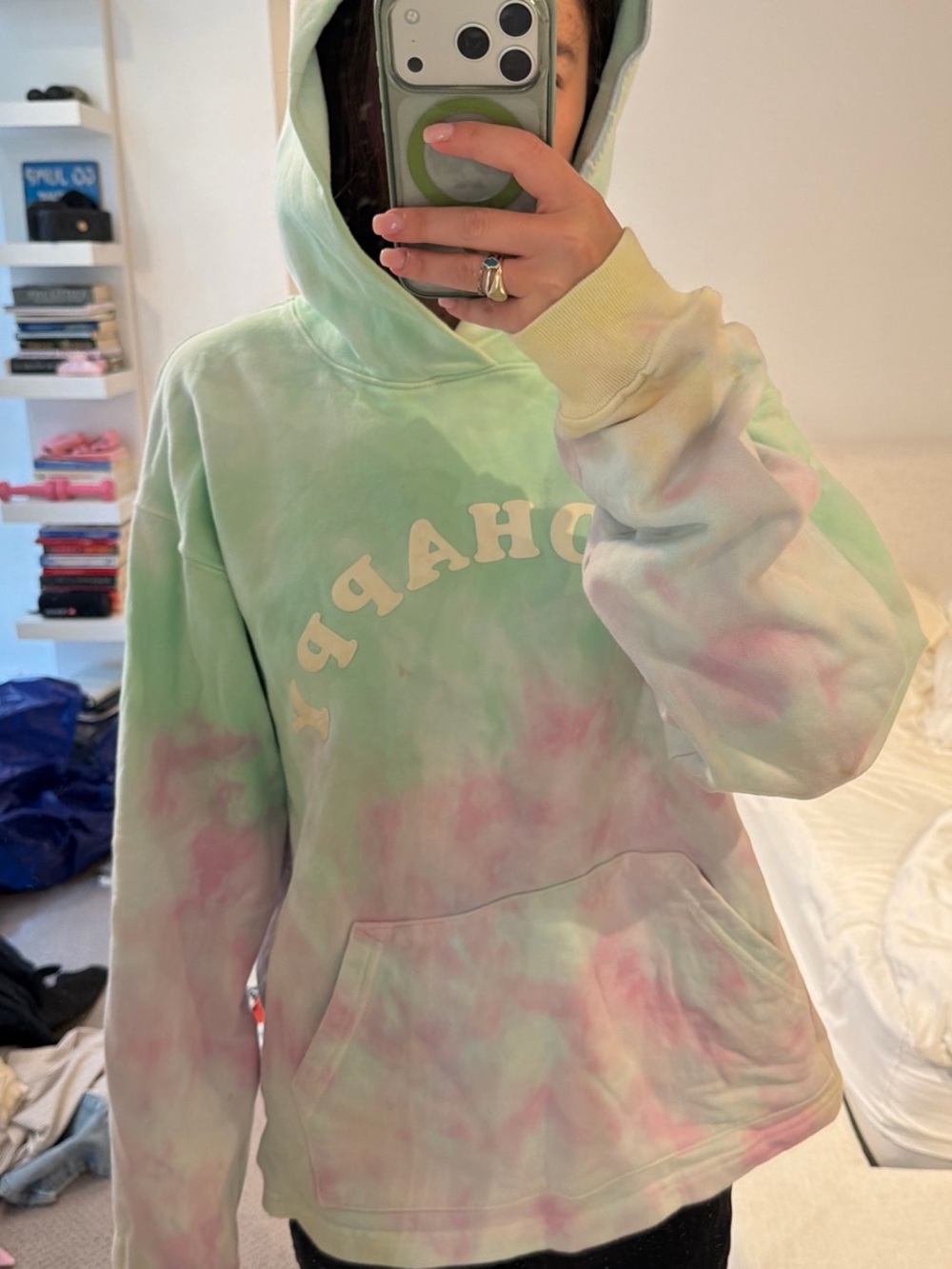 Madhappy Pastel Tie-Dye Hoodie - Mint Green & Soft Pink
